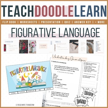 Preview of Figurative Language Doodles, Flip book, Presentation, Worksheets & More!