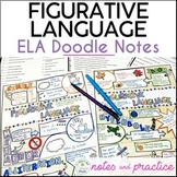 Figurative Language Doodle Notes & Practice Worksheets: Si