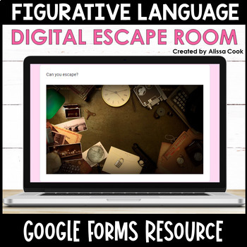 Preview of Figurative Language ELA Digital Escape Room | Google Forms | Test Prep