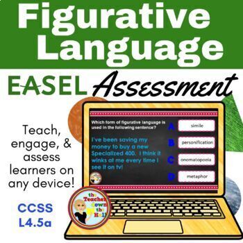 Preview of Figurative Language Easel Assessment - Digital Figurative Language Activity