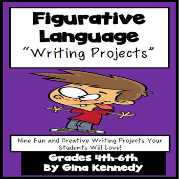 Preview of Figurative Language Creative Writing Enrichment Projects Menu, Print and Go!
