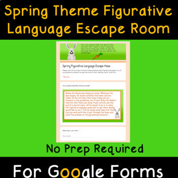 Preview of Figurative Language Escape Room 5th 6th Grade Spiral ELA Review