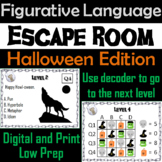 Figurative Language Escape Room Halloween (Idiom, Metaphor