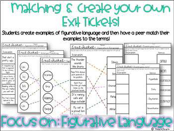 Preview of Free - Figurative Language Exit Tickets - Create your Own and Matching