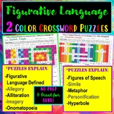 Figurative Language - Figurative Speech - 2 Color Crosswor