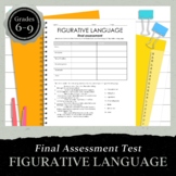 Figurative Language Final Test & Assessment with Answer Key