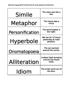 Preview of Figurative Language Flash Cards