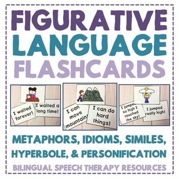 Preview of Figurative Language Worksheets - Task Cards: Metaphors, Similes, Idioms, & more!
