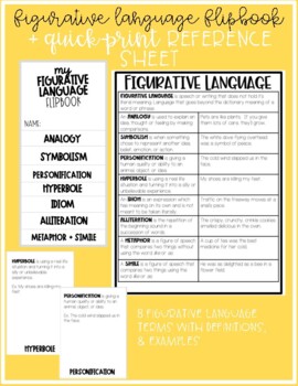 Preview of Figurative Language Flipbook & Reference Sheet