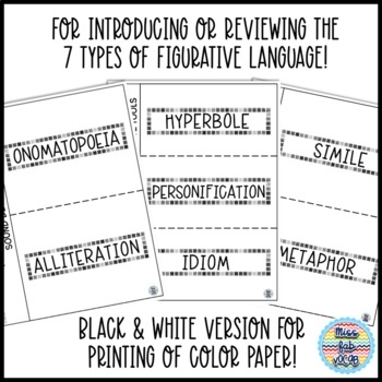 Figurative Language Flipbook, Figurative Language Activity