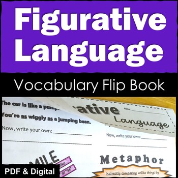 Preview of Figurative Language Flipbook Foldable & Pre- Assessment - PDF & Digital