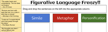 Preview of Figurative Language Frenzy!(Drag-and-Drop Activity)Examples directly from books!