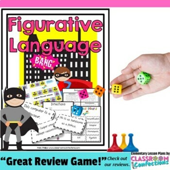 Preview of Figurative Language Game: Literacy Center: Grammar Game: 4th grade, 3rd, 5th