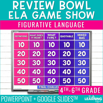 Preview of Figurative Language Game Show | ELA Review Test Prep Activity