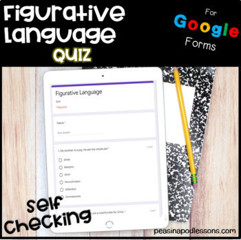 Preview of Figurative Language Google Classroom ⭐ SELF GRADING Google Forms QUIZ