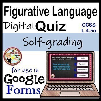 Preview of Figurative Language Google Forms Quiz - Digital Figurative Language Activity