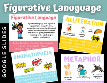 Preview of Figurative Language Google Slides | Similes Metaphors | 