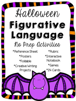 Preview of Figurative Language Halloween Activities and Creative Writing Pack