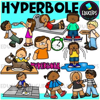 Preview of Figurative Language - Hyperboles Clip Art Set {Educlips Clipart}