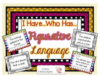 Preview of Figurative Language: I Have Who Has Task Cards