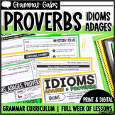 Figurative Language - Idioms, Adages & Proverbs Worksheets