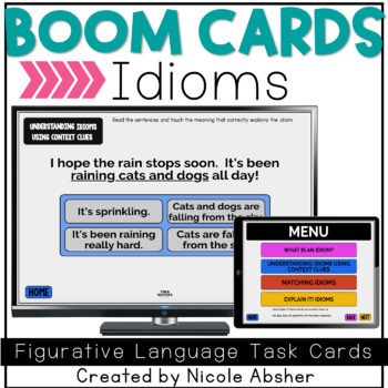 Preview of Figurative Language Idioms BOOM™ Cards for Distance Learning