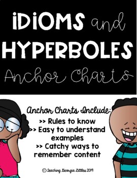 Preview of Distance Learning Figurative Language: Idioms and Hyperboles [Anchor Chart]