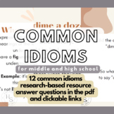 Figurative Language: Idioms in Context - Speech Therapy fo