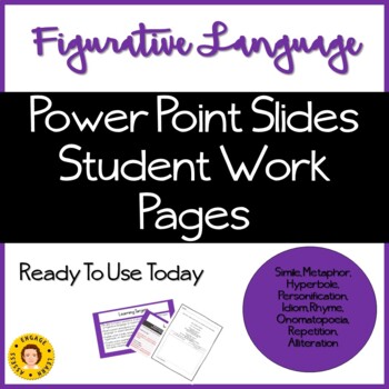 Preview of Figurative Language Instructional Power Point and Student Work Pages