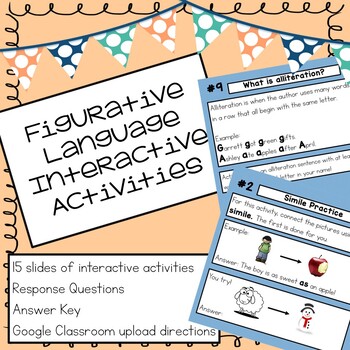 Preview of Figurative Language Interactive Activities Slideshow