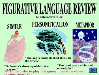 Preview of Figurative Language Interactive Game for Elementary School Students