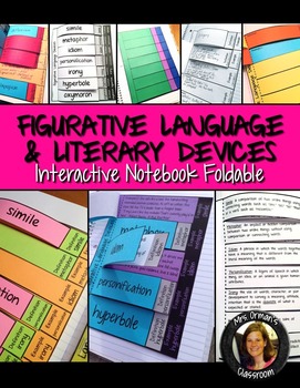 Preview of Figurative Language Interactive Reading Notebook Activity Editable