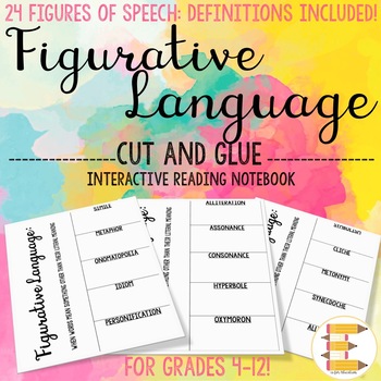 Preview of Figurative Language Interactive Reading Notebook with 24 Definitions