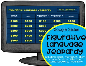 Preview of Figurative Language Jeopardy Review Game - Google Slides - Distance Learning