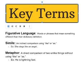 Preview of Figurative Language Key Terms