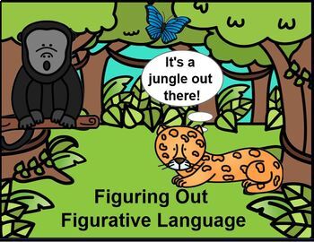 Preview of Figurative Language Lesson and Activity - It's A Jungle Out There SMARTBOARD