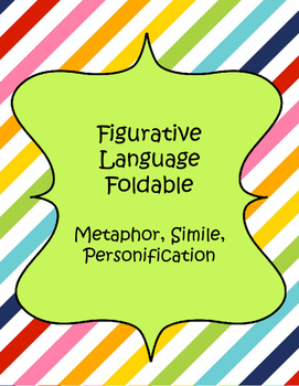 Preview of Figurative Language: Metaphor, Simile, and Personification Foldable