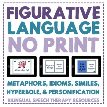 Preview of Figurative Language Worksheets Digital - Metaphors, Similes, Idioms, Hyperbole