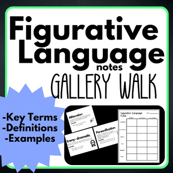 Preview of Figurative Language Notes Gallery Walk Activity