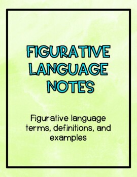 Preview of Figurative Language Notes/ Handout