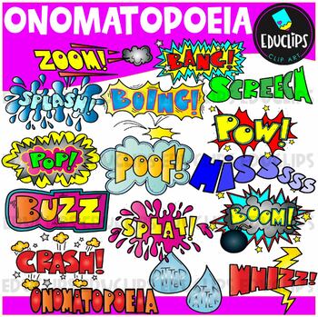 Preview of Figurative Language - Onomatopoeia Clip Art Set {Educlips Clipart}