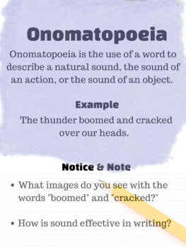 Preview of Figurative Language: Onomatopoeia Poster