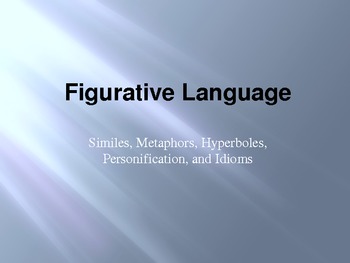 Preview of Figurative Language PPT- Similes, Metaphors, Personification, Hyperboles, Idioms