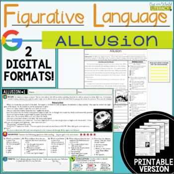 Preview of Figurative Language Passages - Allusion - 2 Digital and 2 Printable Versions