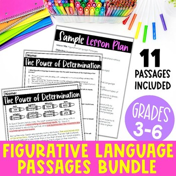 Preview of Figurative Language Passages Bundle | 3rd to 6th Grade