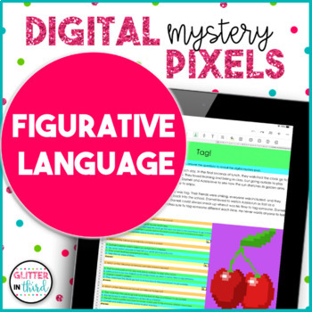 Preview of Figurative Language Passages Pixel Art READING COMPREHENSION Digital Mystery