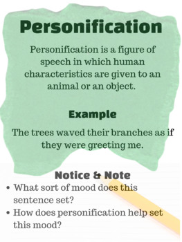 Preview of Figurative Language: Personification Poster