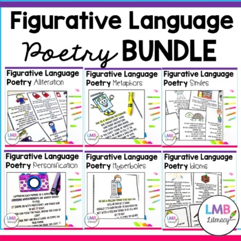 Preview of Figurative Language Poetry Bundle, Poems with Poetry Comprehension