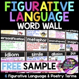 FREE Figurative Language & Poetry Reading Word Wall or Flashcards