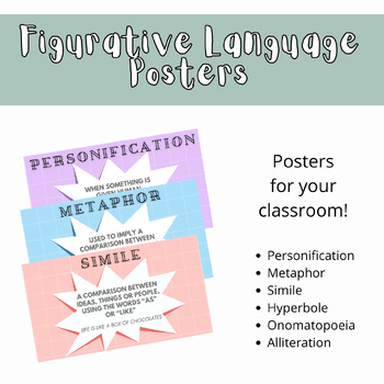 Figurative Language Posters by The Lesson Grove | TPT